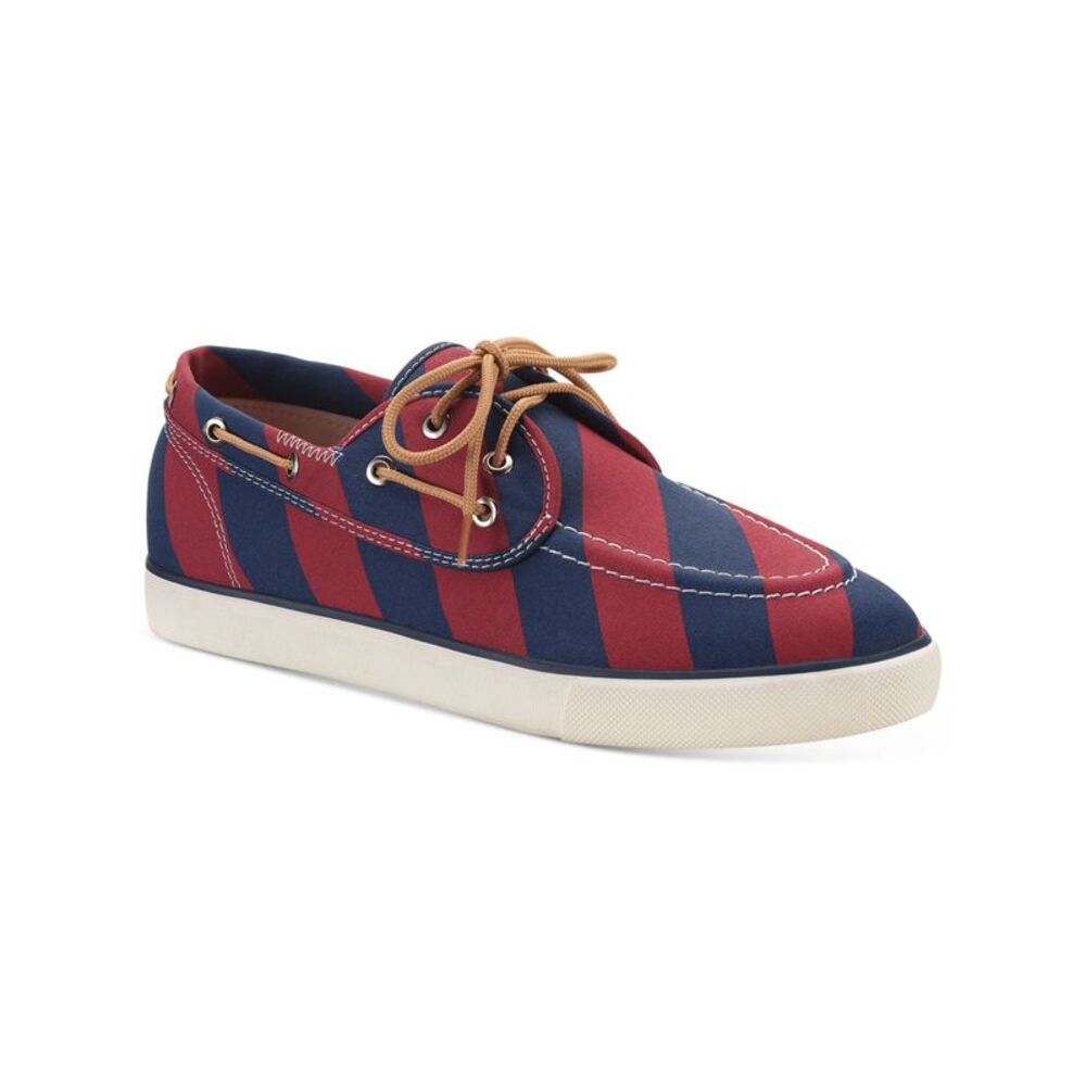 CLUBROOM Mens Navy Cushioned Royce Round Toe Platform Lace-Up Boat Shoes 8 M